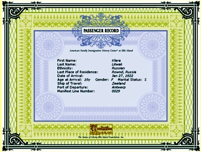 Clara's passenger record